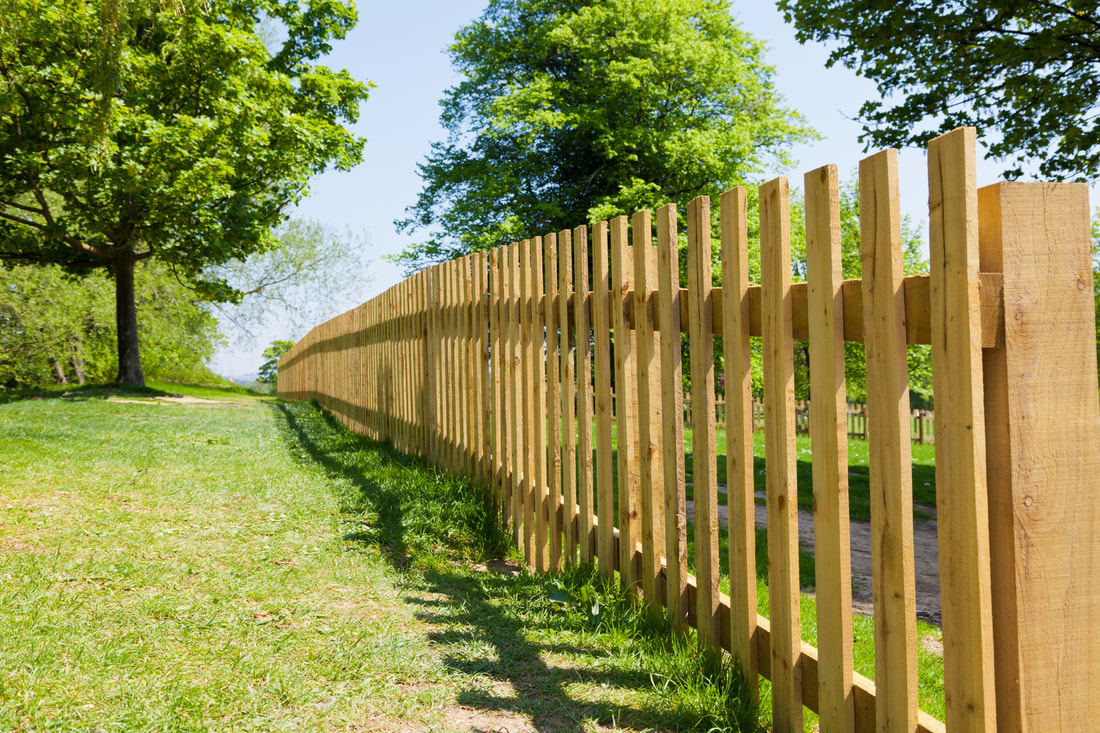 beautiful wooden park fence 
