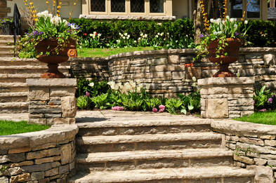 retaining walls with stairs 