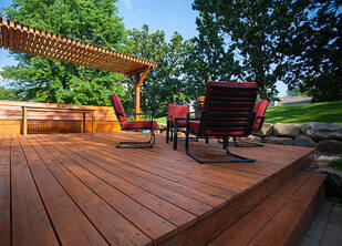 A newly stained deck